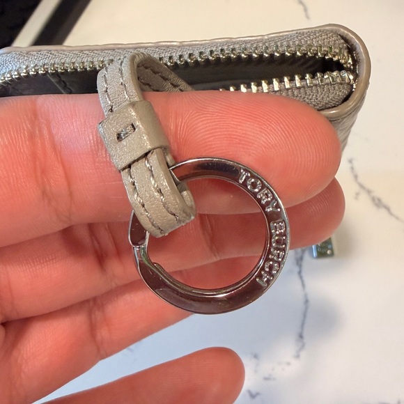 Tory Burch Taupe Leather Zip Coin Pouch - Picture 7 of 7